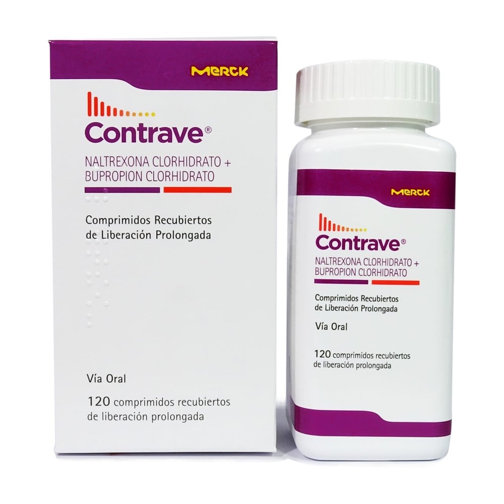 Contrave Naltrexona Clorhidrato 8 mg Bupropion Clorhidrato 90 mg 120 Comprimidos Recubiertos de Liberacion Prolongada