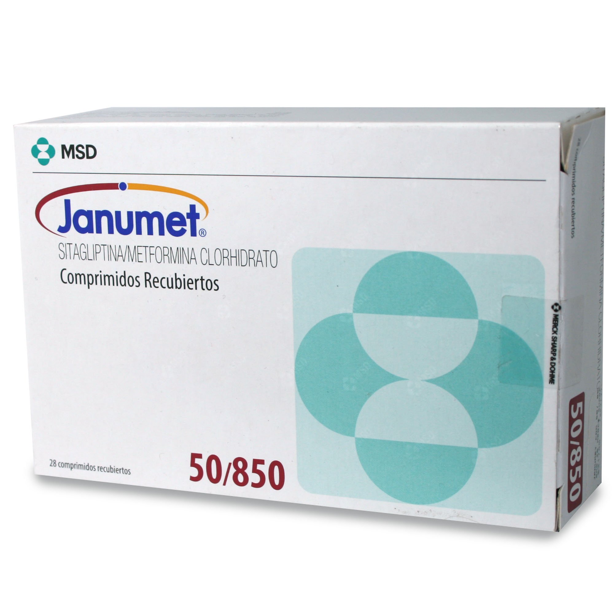 Janumet 50/850 Sitagliptina 50 mg 28 Comprimidos Recubierto