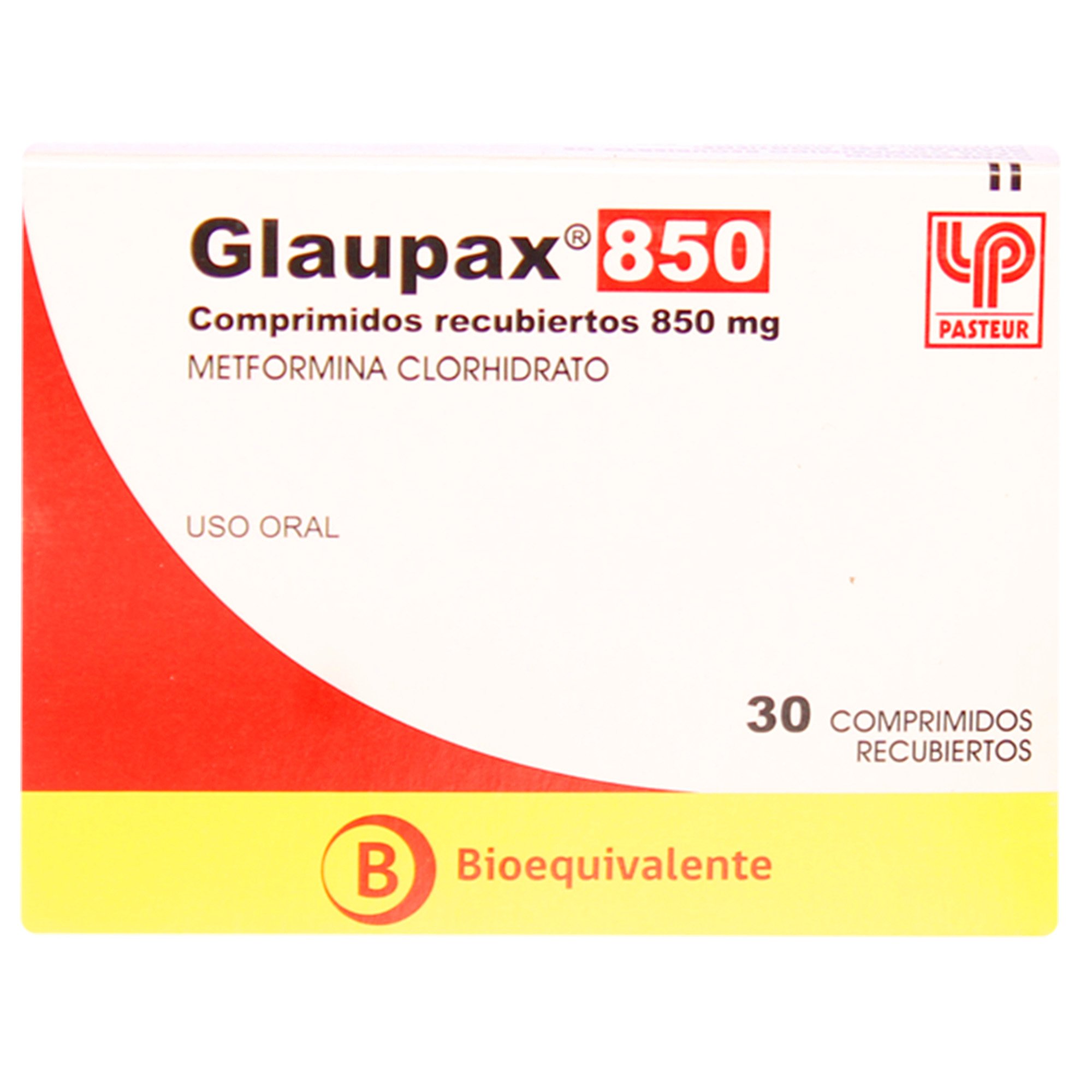 Glaupax 850 Metformina 850 mg 30 Comprimidos Recubiertos