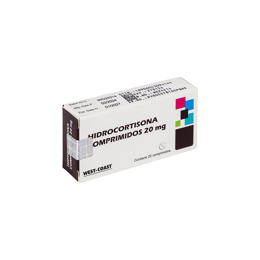 Hidrocortisona 20 mg 20 Comprimidos