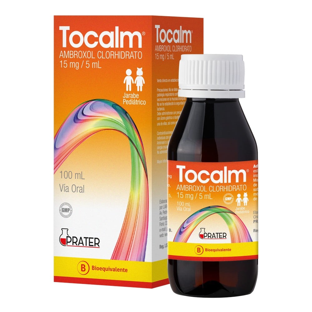 Tocalm Pediatrico Ambroxol 15 mg/5mL Jarabe 100 mL