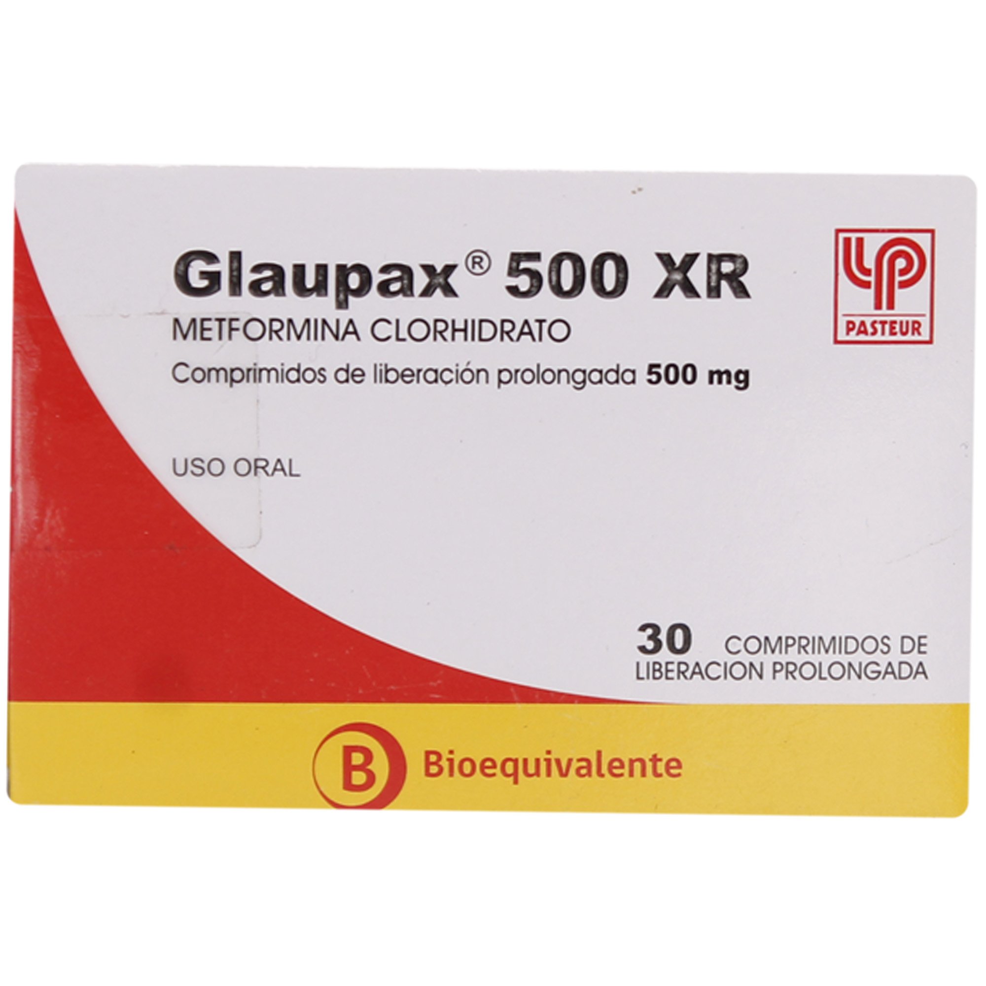 Glaupax XR Metformina 500 mg 30 Comprimidos