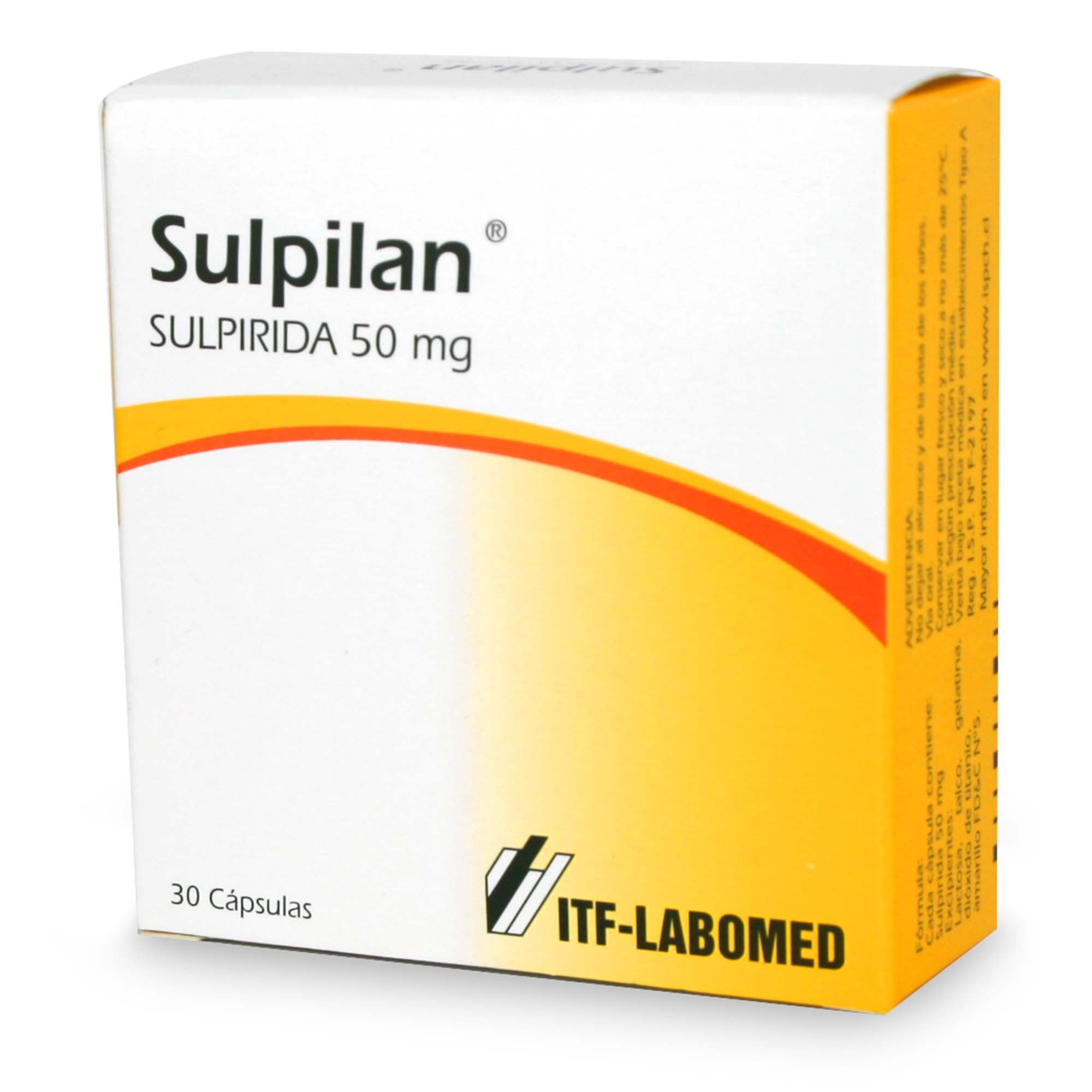 Sulpilan Sulpirida 50 mg 30 Cápsulas