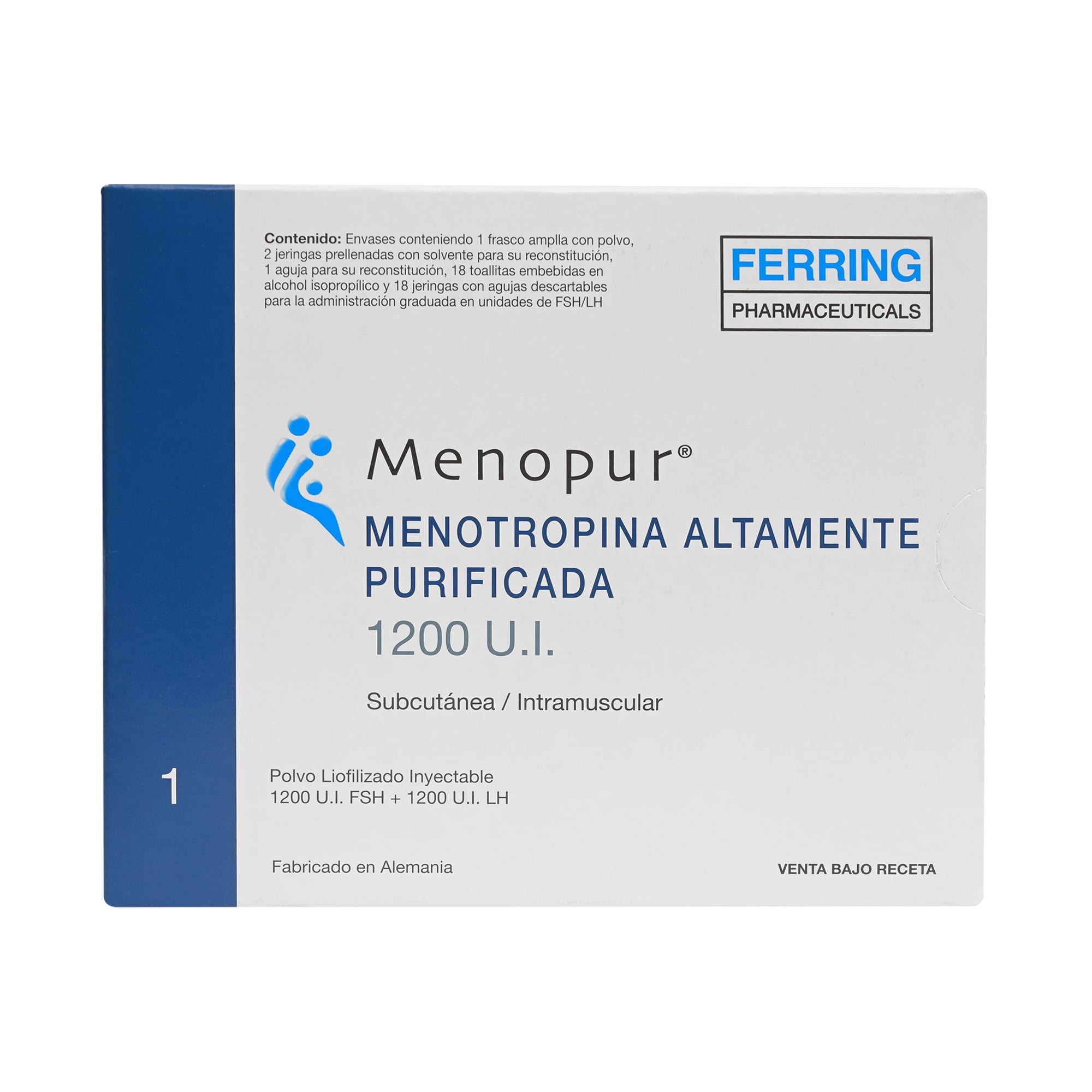MENOPUR MULTIDOSIS POLVO LIOFILIZADO PARA SOLUCIÓN INYECTABLE 1200 UI, CON SOLVENTE