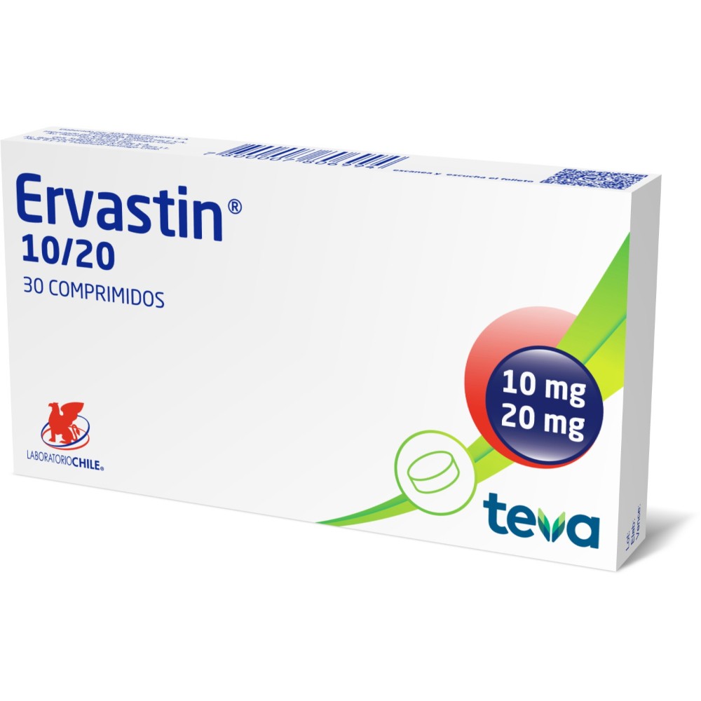 Ervastin 10 / 20 mg 30 Comprimidos