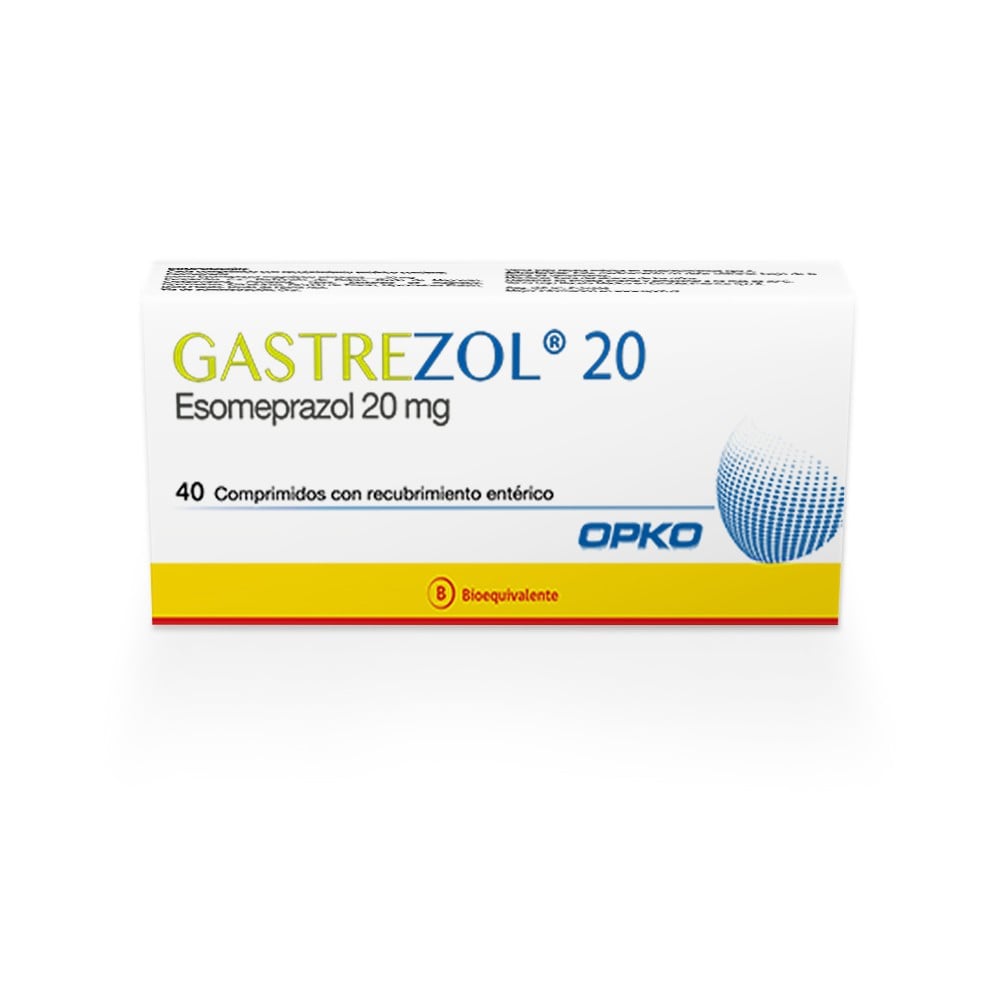 GASTREZOL 20 CÁPSULAS CON GRÁNULOS CON RECUBRIMIENTO ENTÉRICO 20 mg (ESOMEPRAZOL)