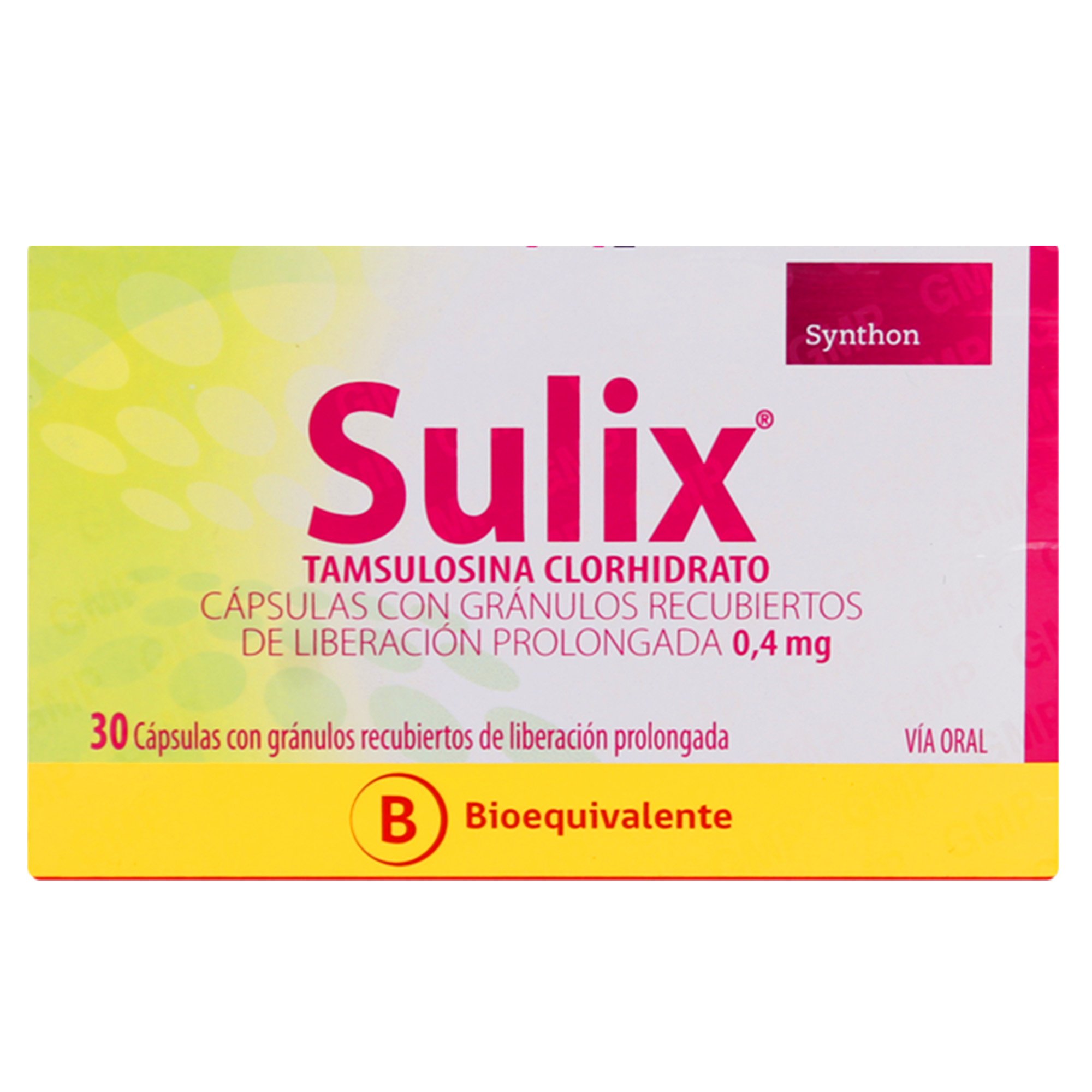 Sulix Tamsulosina 0,4 mg 30 Cápsulas Liberación Prolongada