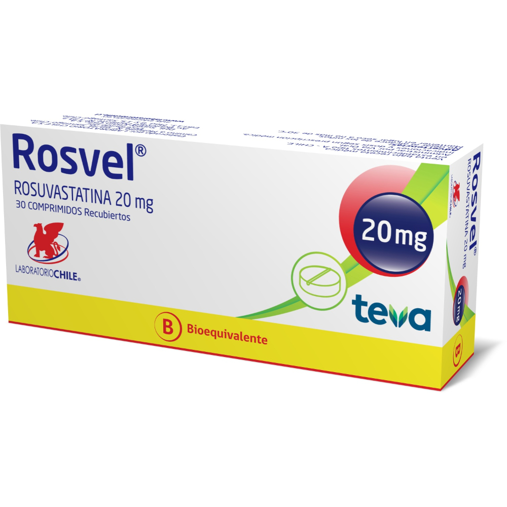Rosvel 20 Rosuvastatina 20 mg 30 Comprimidos Recubiertos