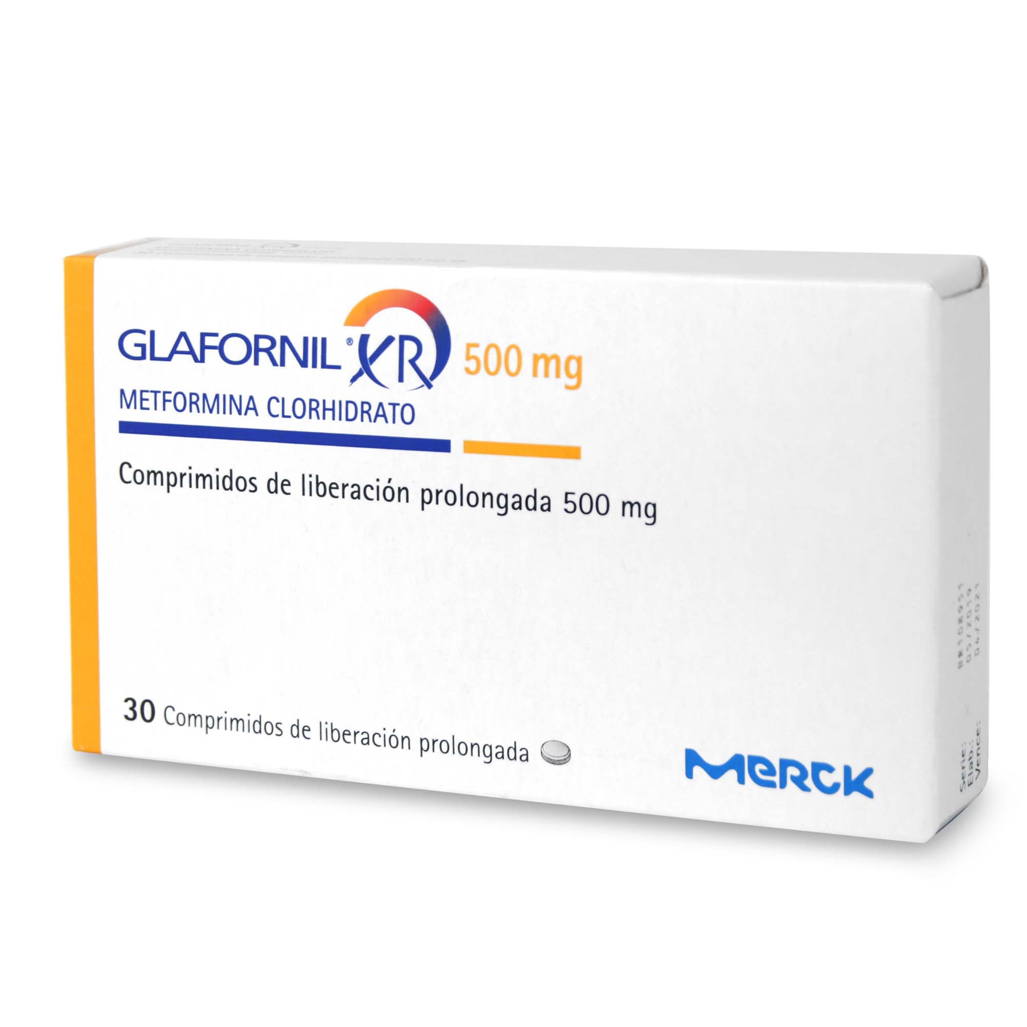 Glafornil XR Metformina 500 mg 30 Comprimidos Liberacion Prolongada