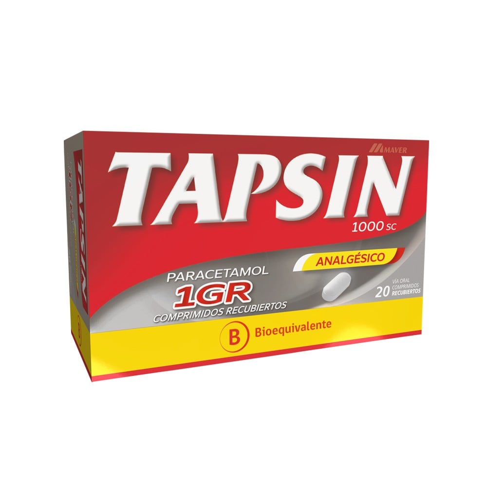 Tapsin 1000 SC Paracetamol 1000 mg 20 Comprimidos Recubiertos
