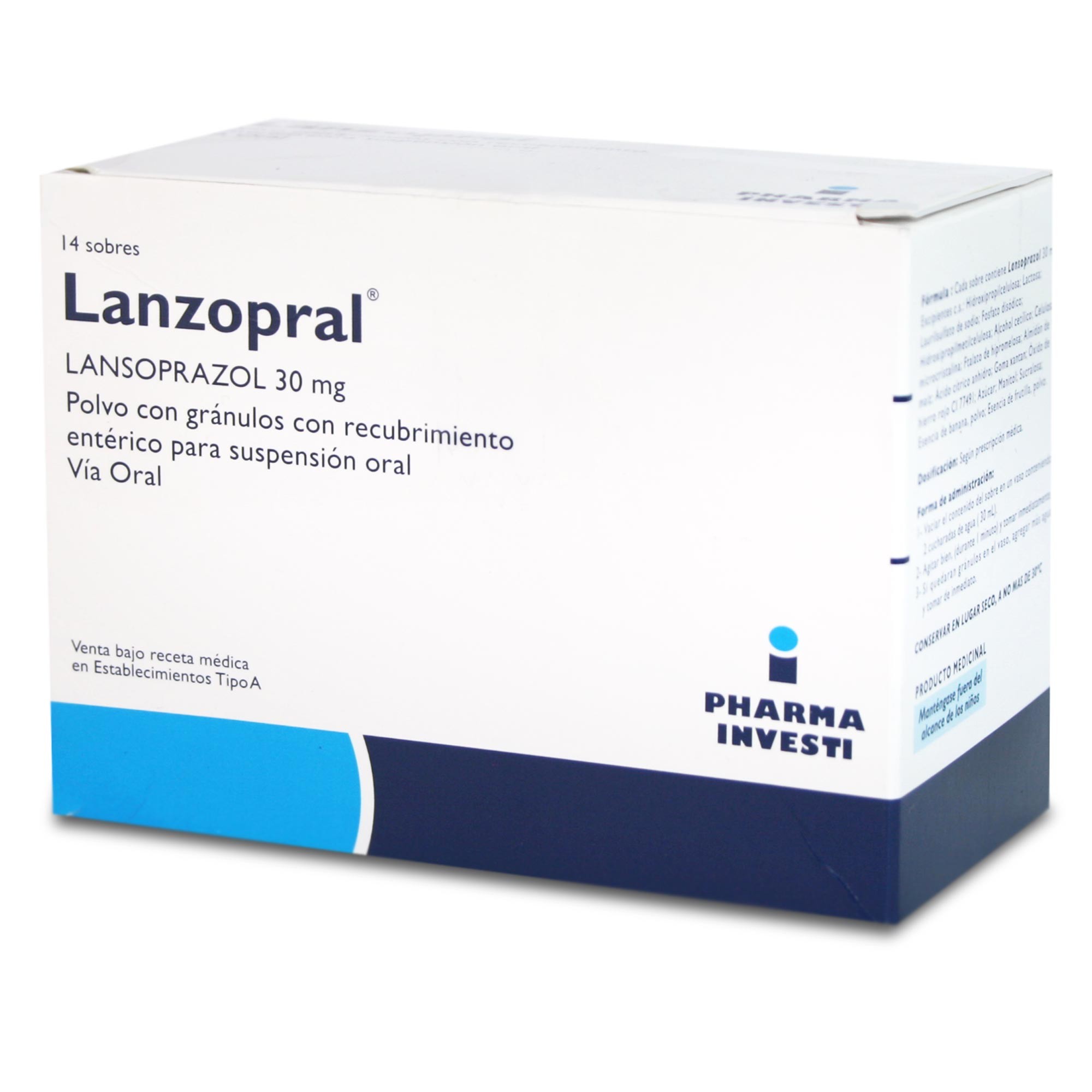LANZOPRAL CÁPSULAS CON GRÁNULOS CON RECUBRIMIENTO ENTERICO 30 mg (LANZOPRAZOL)