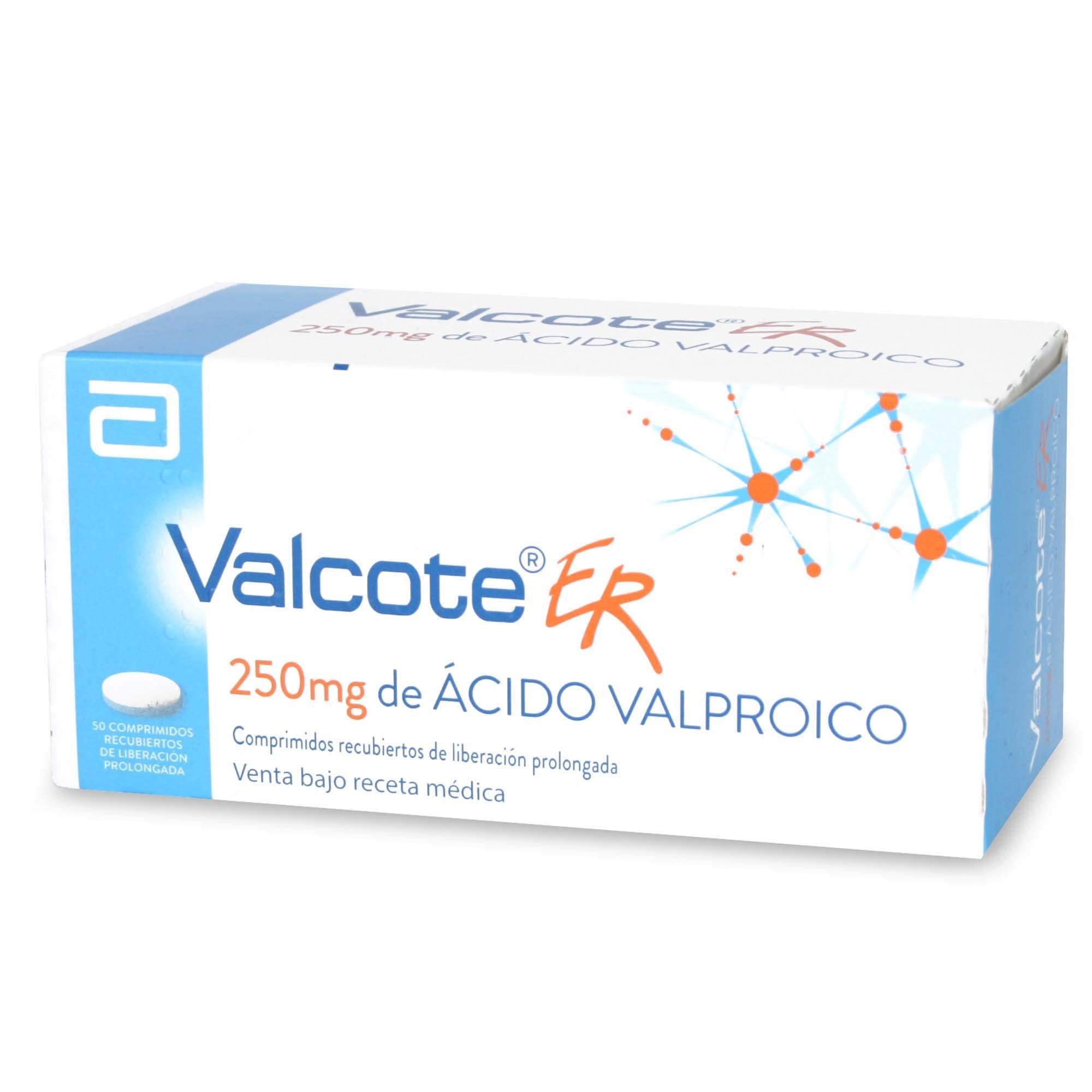 Valcote-ER Acido Valproico 250 mg Comprimidos Liberacion Prolongada