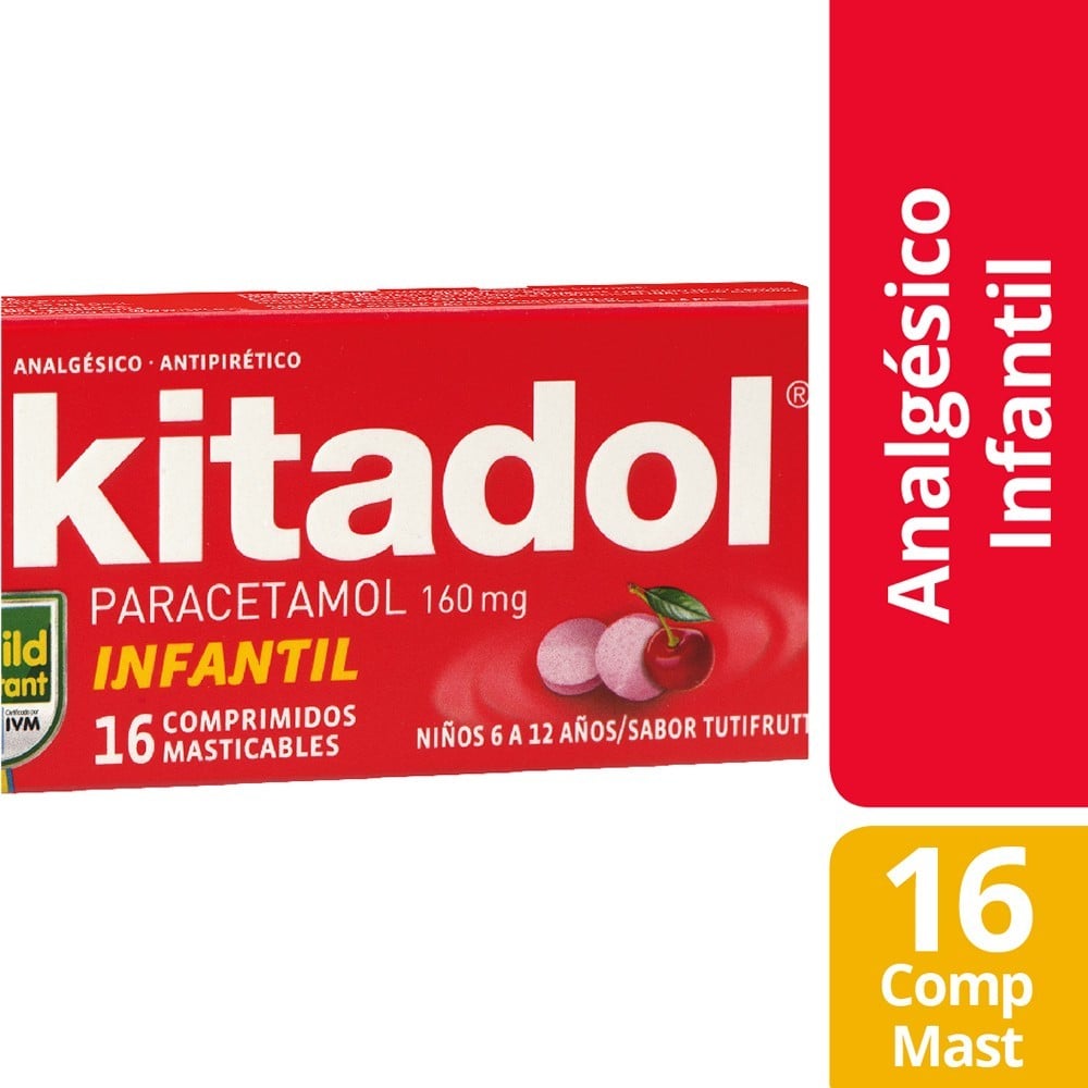 Kitadol Paracetamol 160 mg 16 Comprimidos