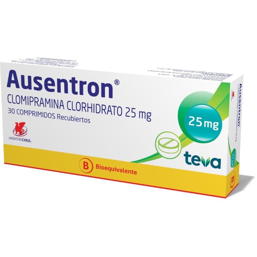 Ausentron Clomipramina 25 mg 30 Comprimidos