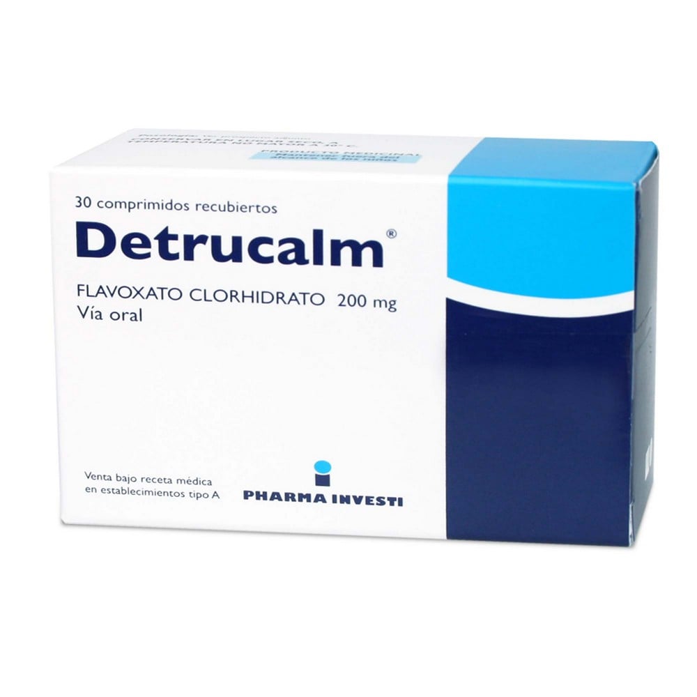 Detrucalm Flavoxato Clorhidrato 200 mg 30 Comprimidos