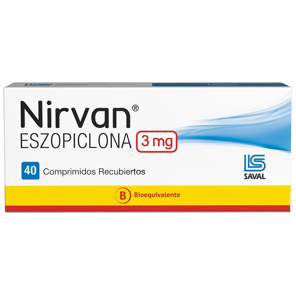 Nirvan Eszopiclona 3 mg 40 Comprimidos