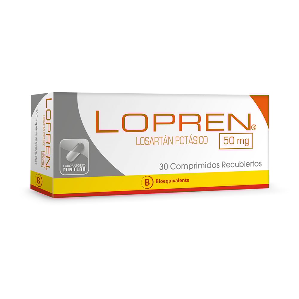 LOPREN COMPRIMIDOS RECUBIERTOS 50 mg (LOSARTÁN POTÁSICO)