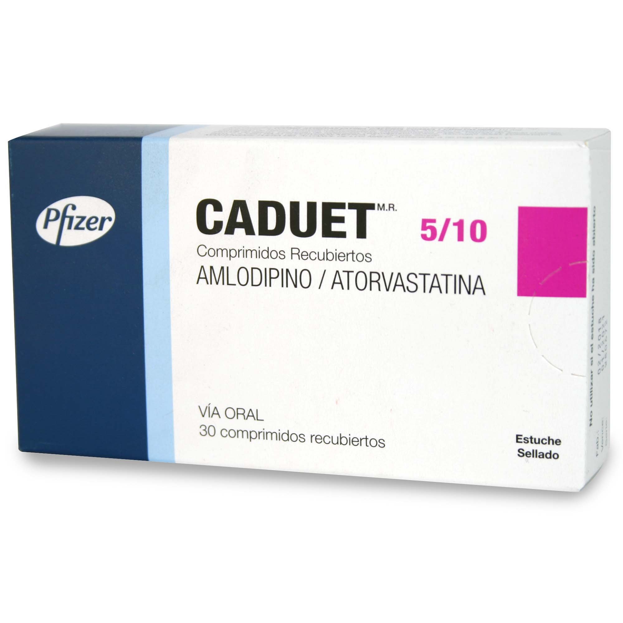 Caduet Amlodipino 5 mgm 30 Comprimidos Recubierto