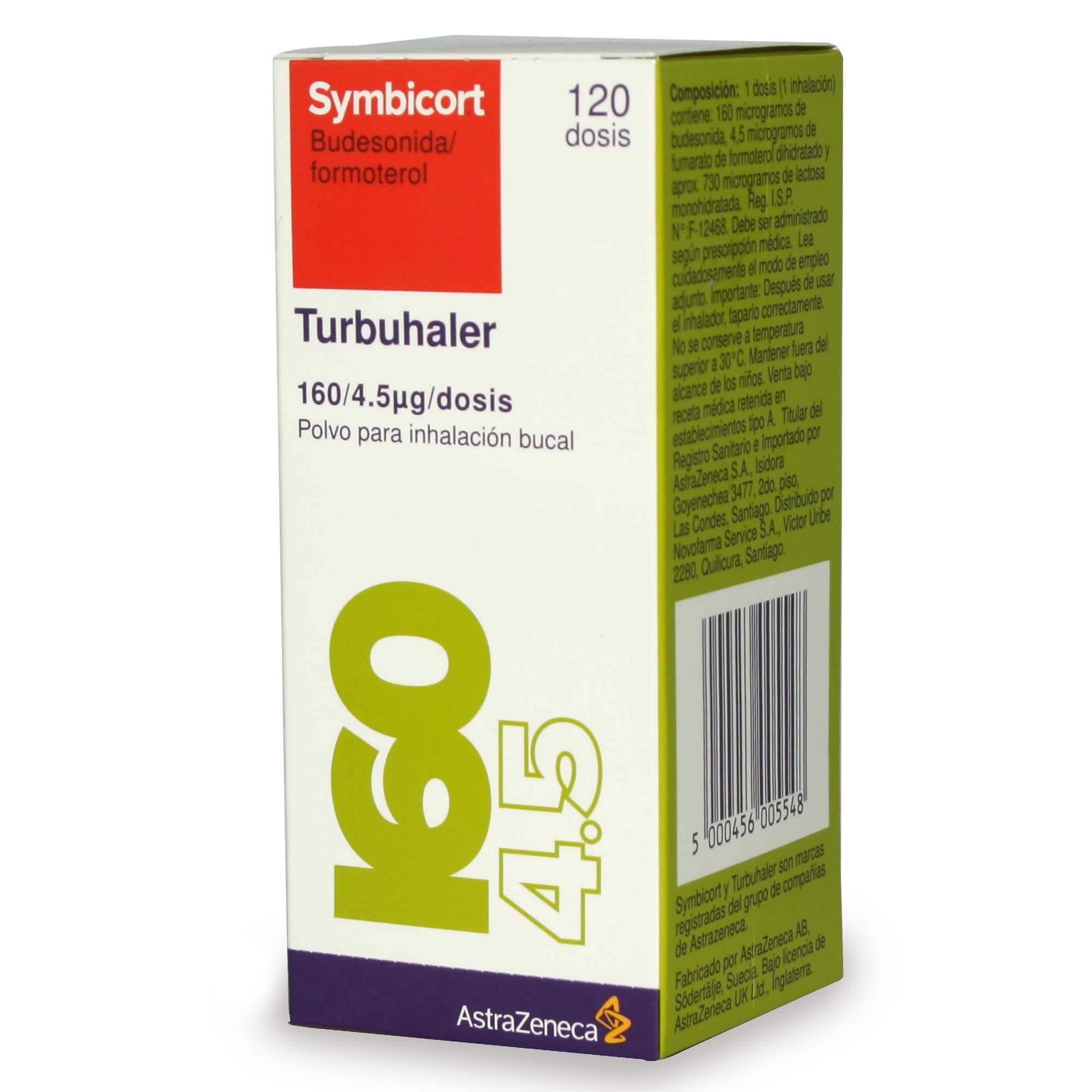 Symbicort Turbuhaler Budesonida 160 mcg / Dosis Polvo para Inhalación Bucal 120 Dosis