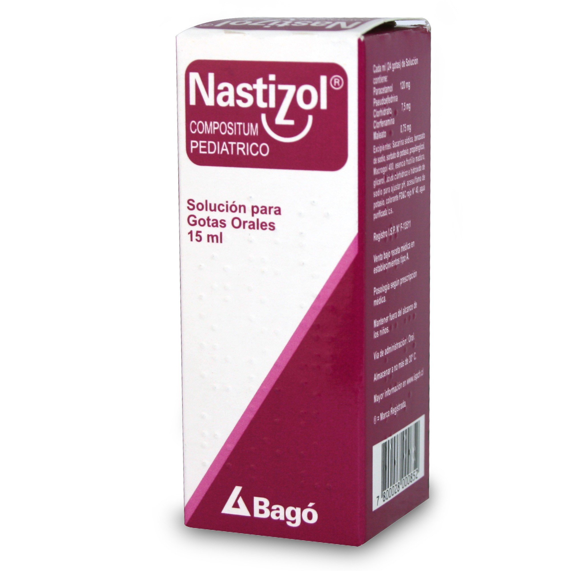 Nastizol Pediatrico Pseudoefedrina 7,5 mg / mL Gotas Orales 15 mL