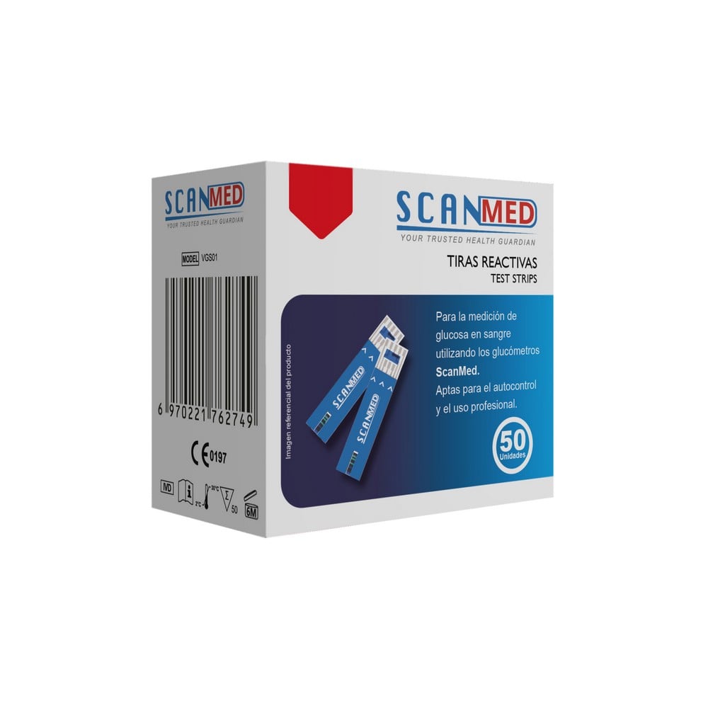Scanmed Vgso1 50 Tiras Reactivas De Glicemia