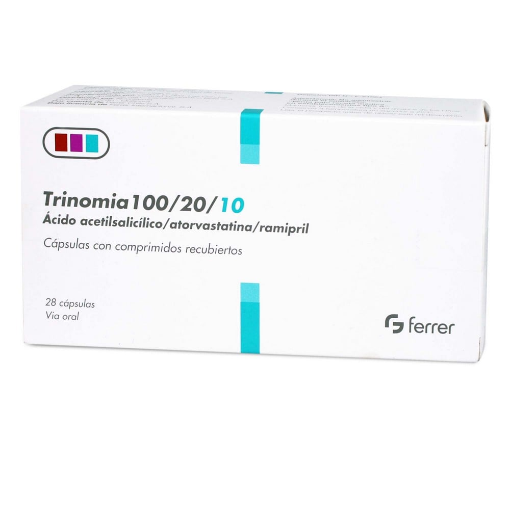 Trinomia 100/20/10 Acido Acetilsalicilico 100 mg 28 Cápsulas