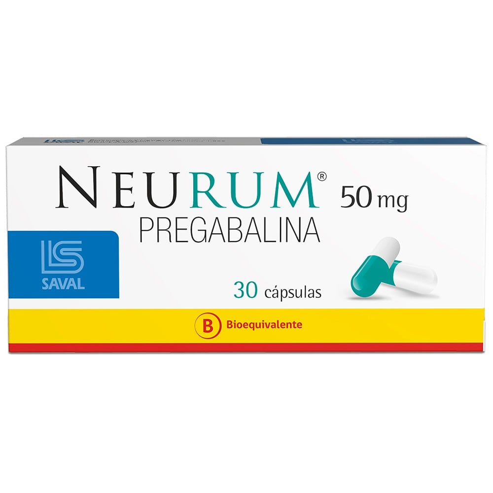 Neurum Pregabalina 50 mg 30 Cápsulas