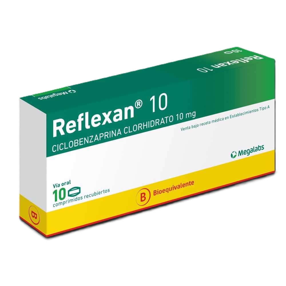REFLEXAN 10 COMPRIMIDOS RECUBIERTOS 10 mg (CICLOBENZAPRINA CLORHIDRATO)