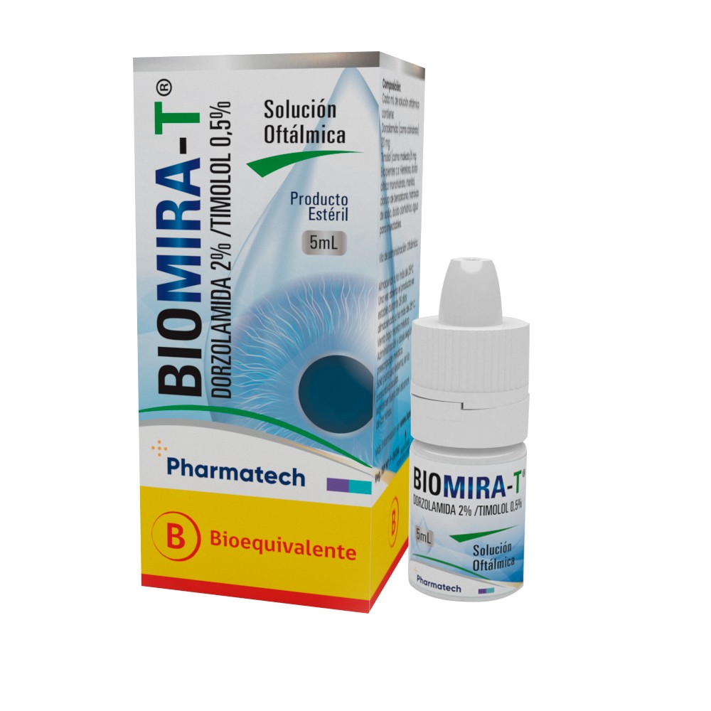 Biomira-T  Dorzolamida 2% / Timolol 0,5%  Solucion Oftalmica 5 ml