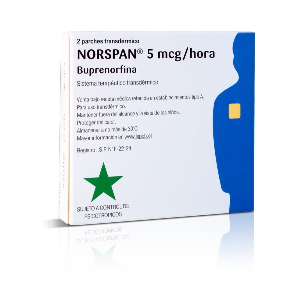 Norspan 5mcg/Hora Buprenorfina 5 mcg 2 Parches