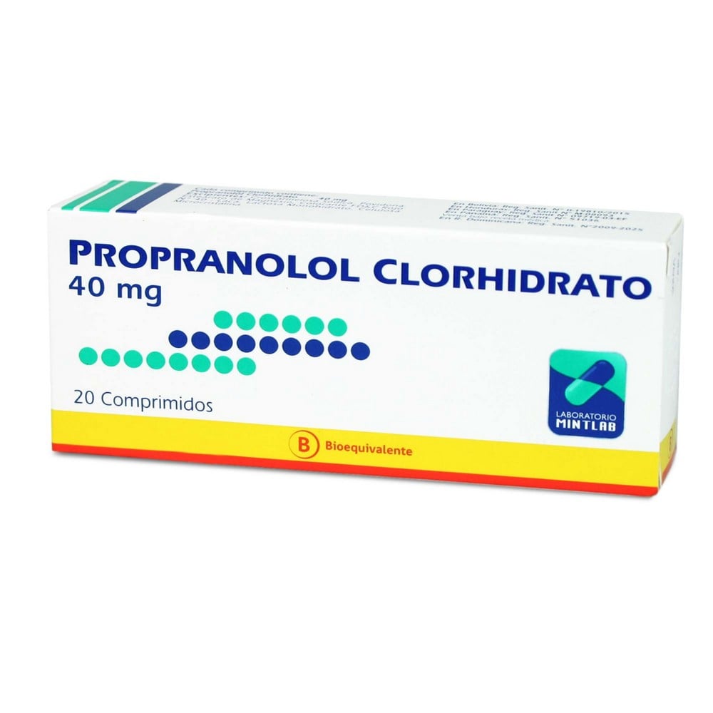 Propranolol Clorhidrato 40 mg 20 Comprimidos