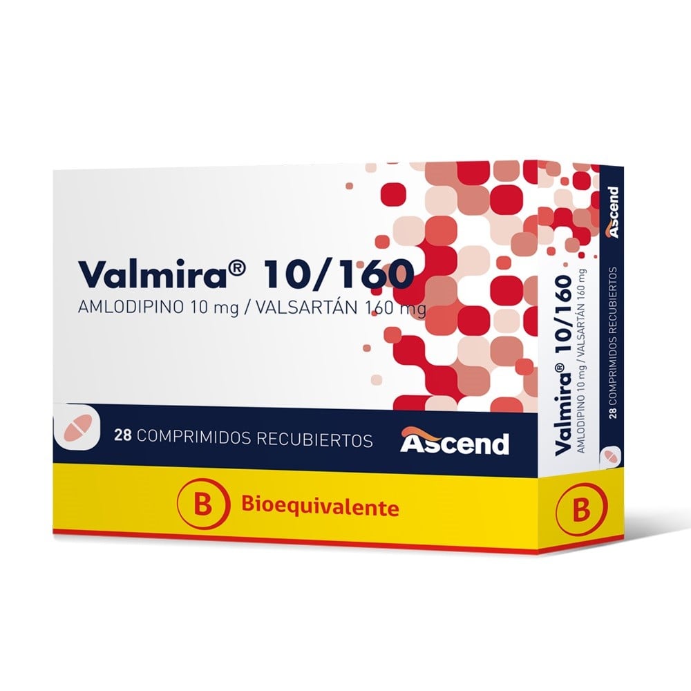 Valmira Amlodipino 10 mg Valsartán 160 mg 28 Comprimidos Recubiertos