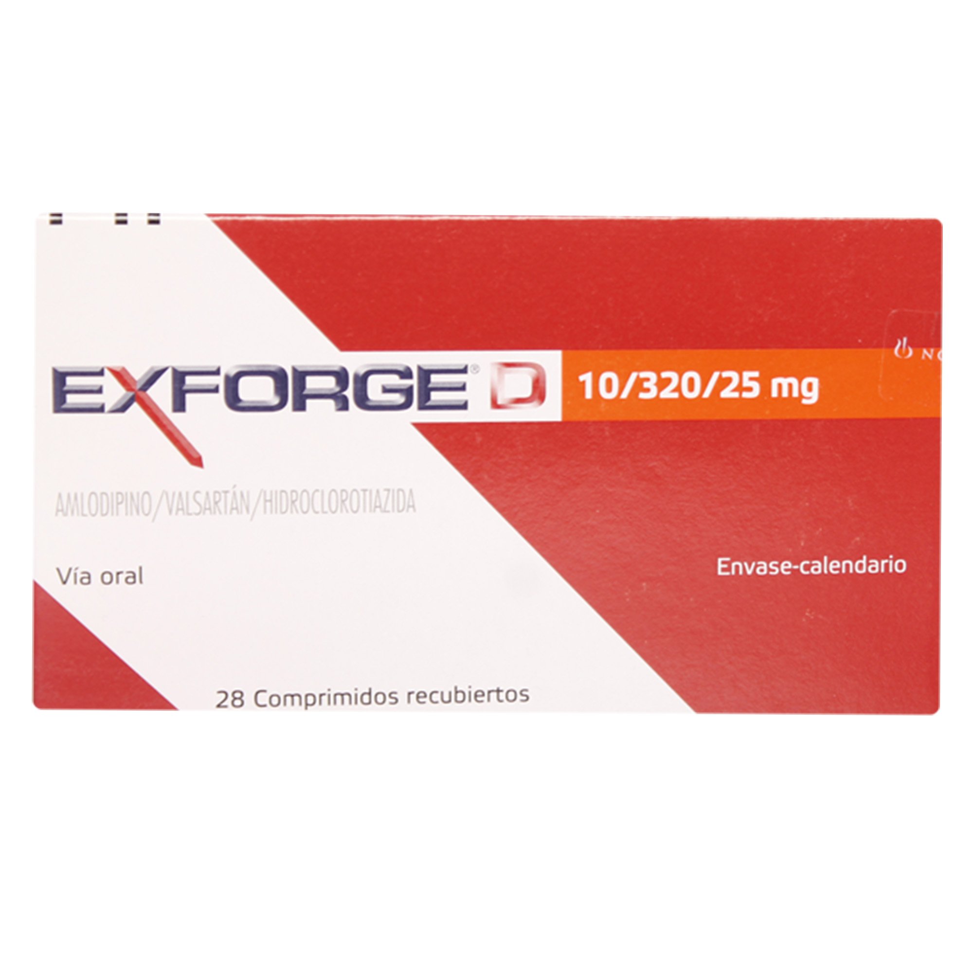 EXFORGE D 10/160/25 COMPRIMIDOS RECUBIERTOS (AMLODIPINO/HIDROCLOROTIAZIDA/VALSARTÁN)
