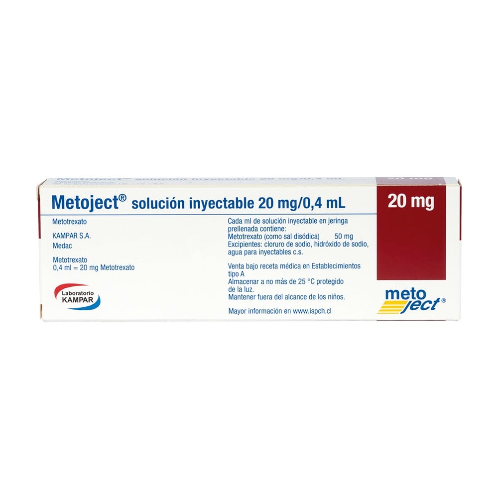METOJECT SOLUCIÓN INYECTABLE 20 mg/ 0,4 mL (METOTREXATO)