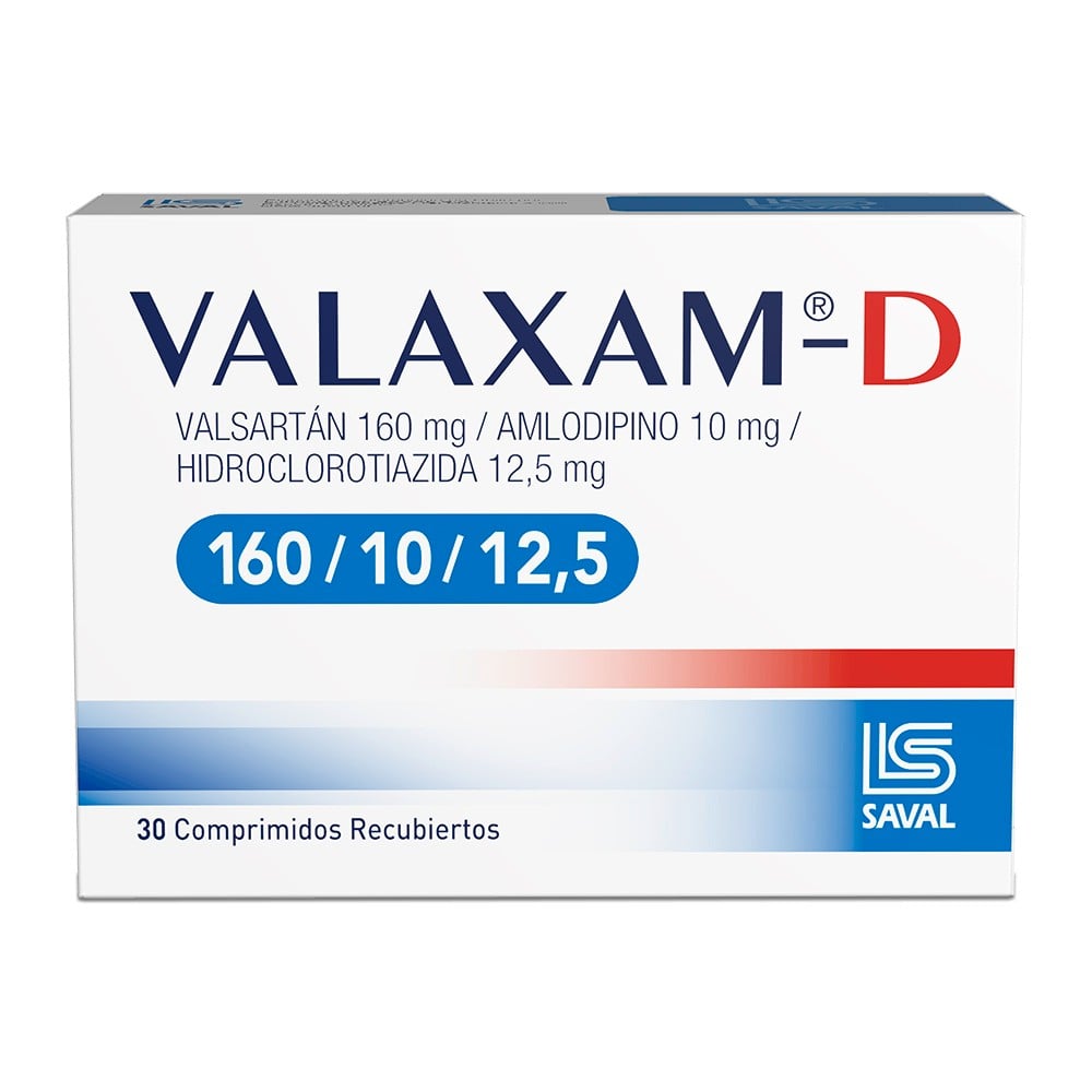 Valaxam-D 160/10/12,5 Valsartan 160 mg 30 Comprimidos Recubiertos