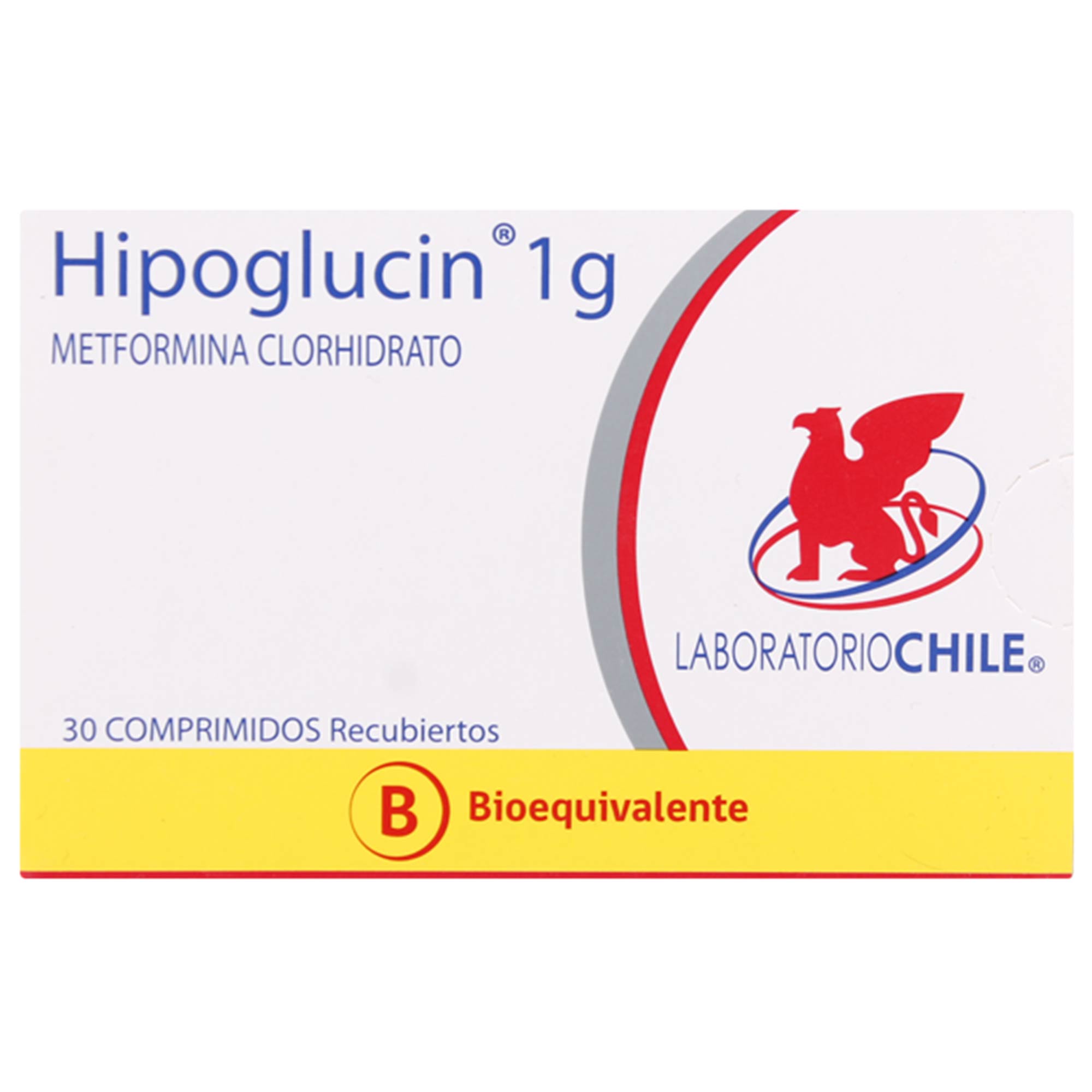 Hipoglucin Metformina 1000 mg 30 Comprimidos Recubiertos