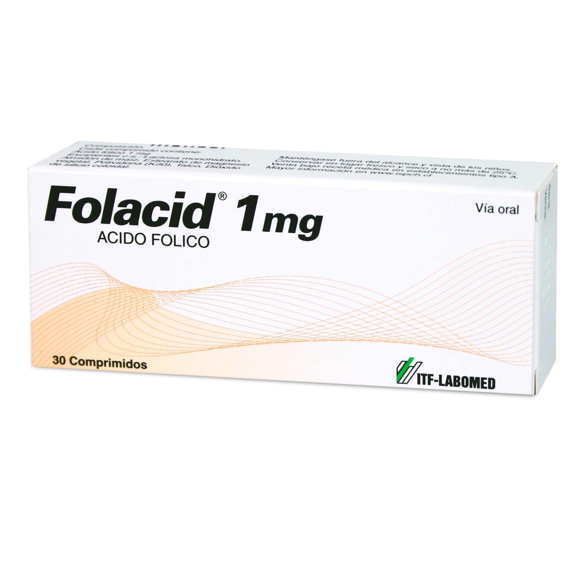 Folacid Ácido Fólico 1 mg 30 Comprimidos