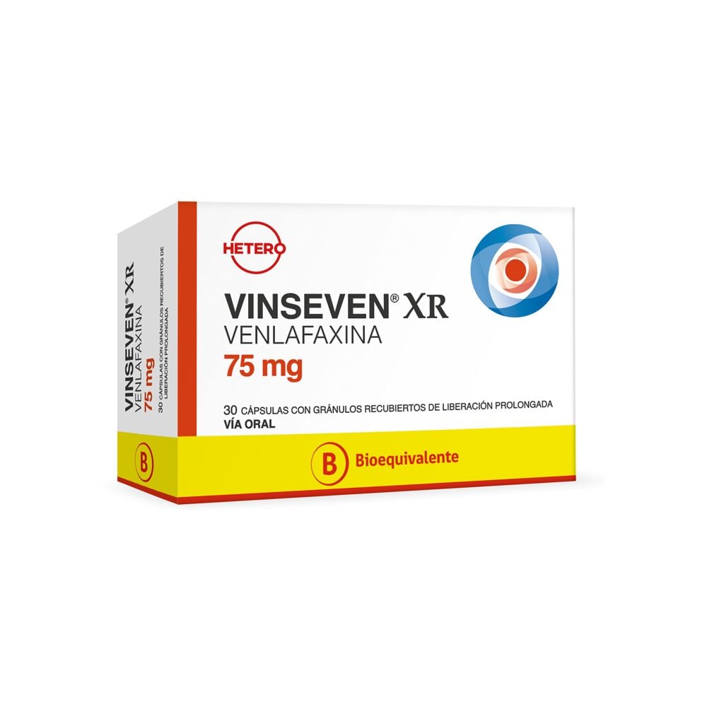 VINSEVEN XR CÁPSULAS CON GRÁNULOS RECUBIERTOS DE LIBERACIÓN PROLONGADA 75 mg (VENLAFAXINA)