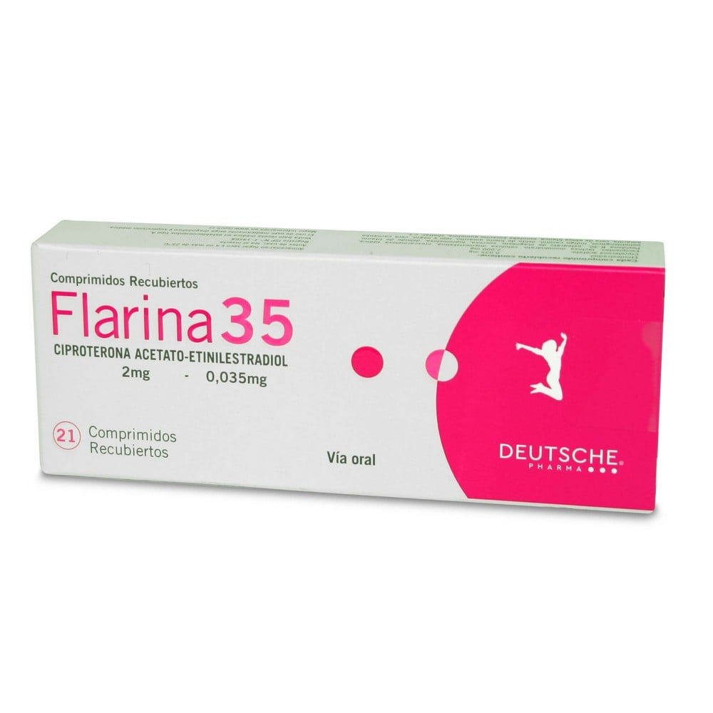 Flarina 35 Ciproterona Acetato 2 mg Etinilestradiol 0,035 mg 21 Comprimidos