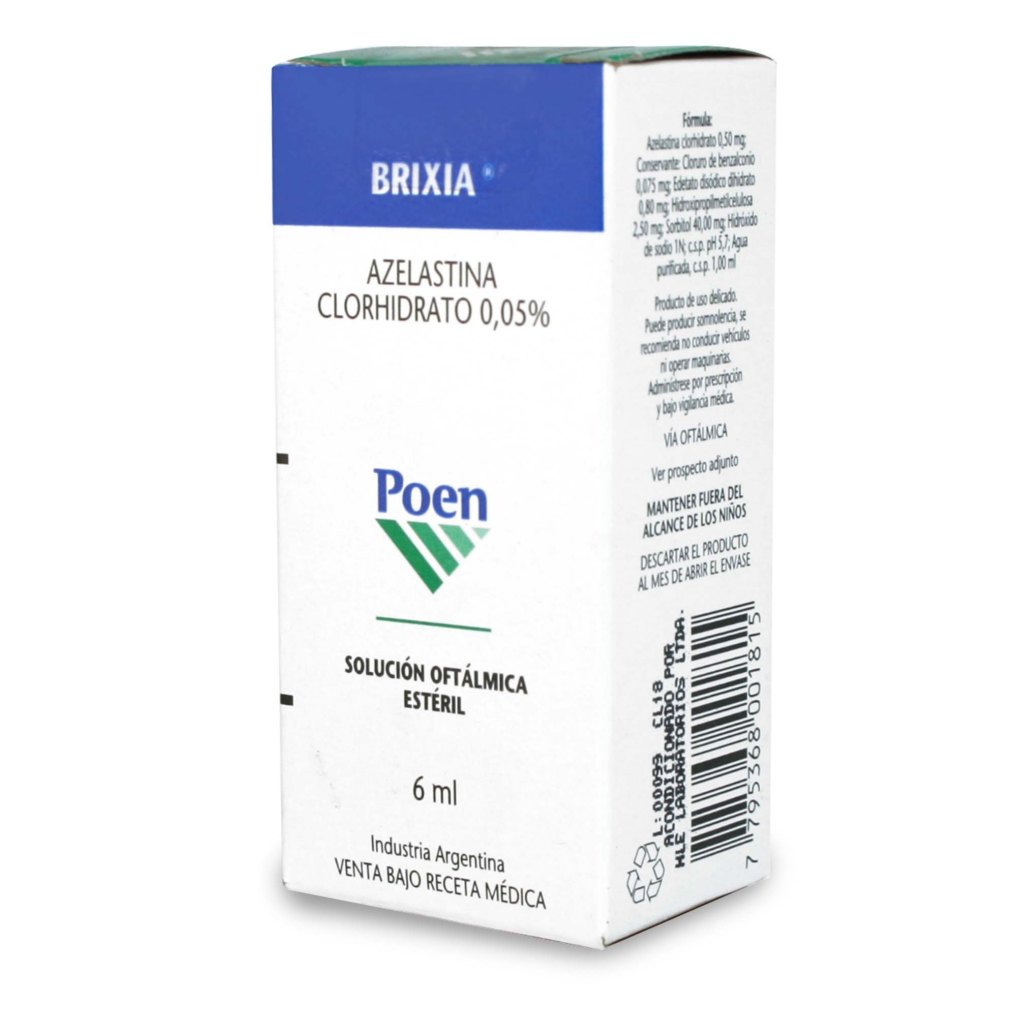 Brixia Azelastina 0,05% Solución Oftalmica 6 mL
