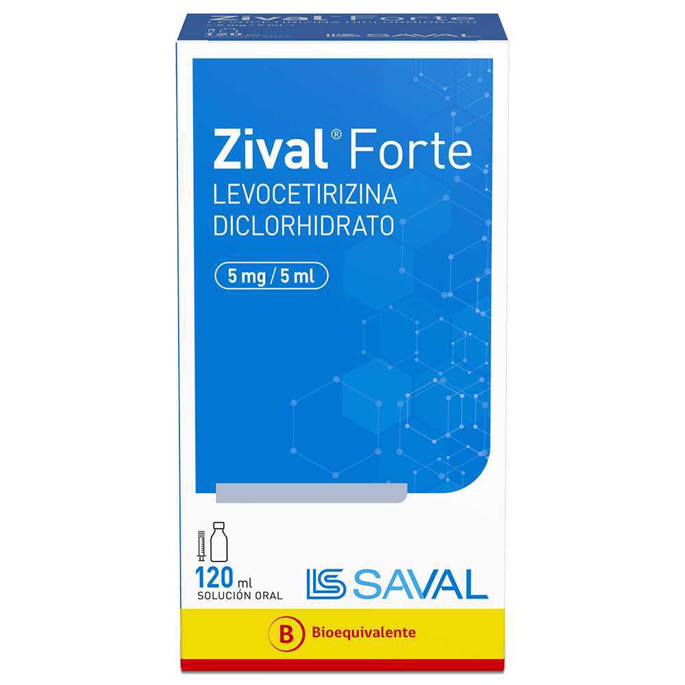 Zival Forte Jarabe Levocetirizina Diclorhidrato 5 mg / 120 ml