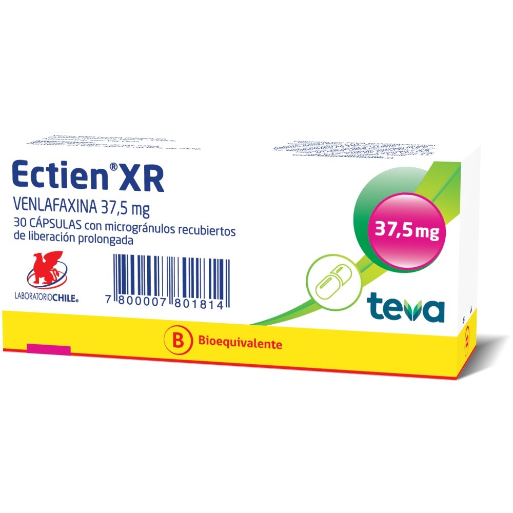 Ectien XR Venlafaxina 37,5mg 30 Cápsulas Liberación Prolongada