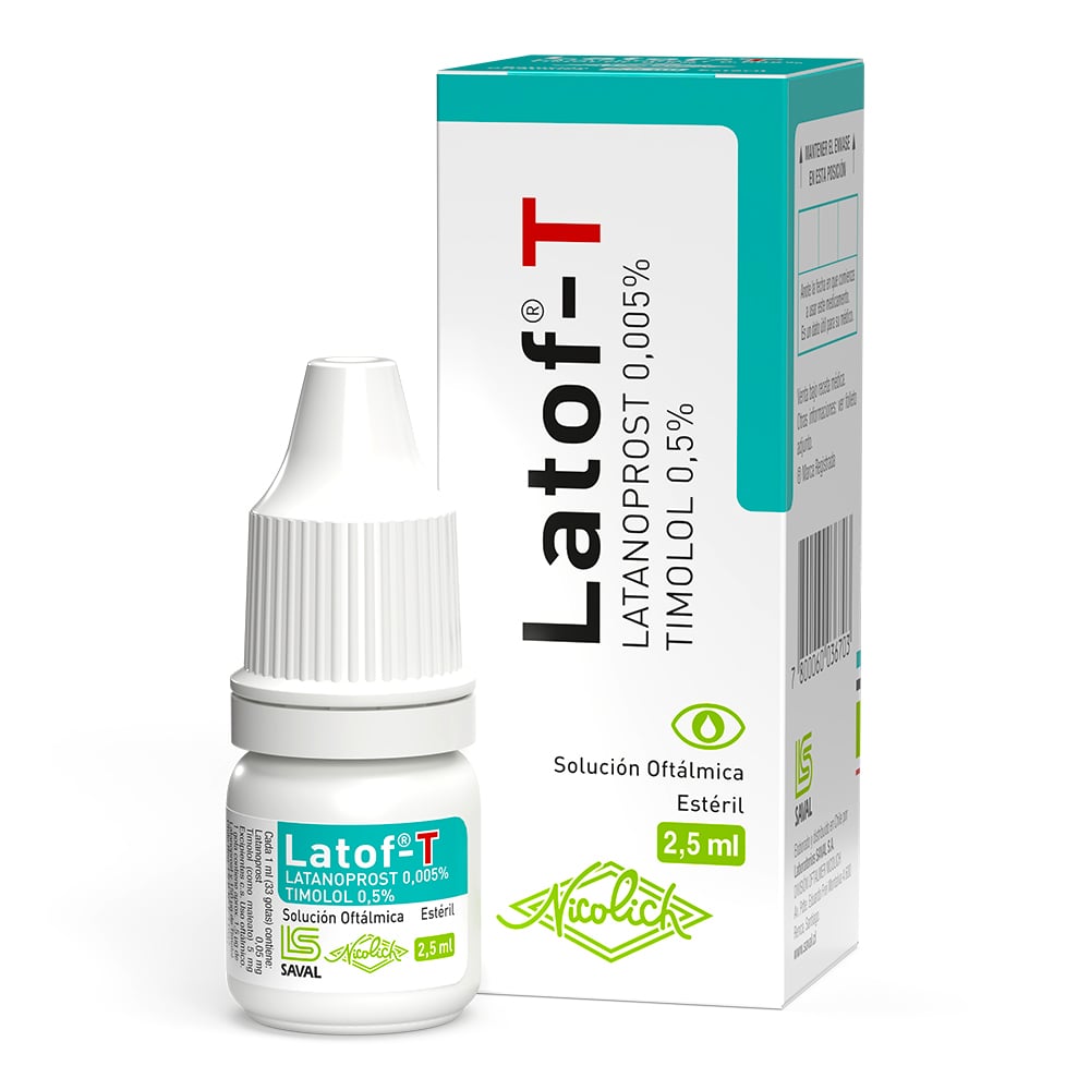 Latof-T Latanoprost 0,005%Timolol 0,5% Solución Oftálmica 2,5 mL