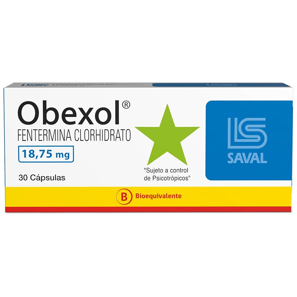 OBEXOL CÁPSULAS 18,75 mg (FENTERMINA)
