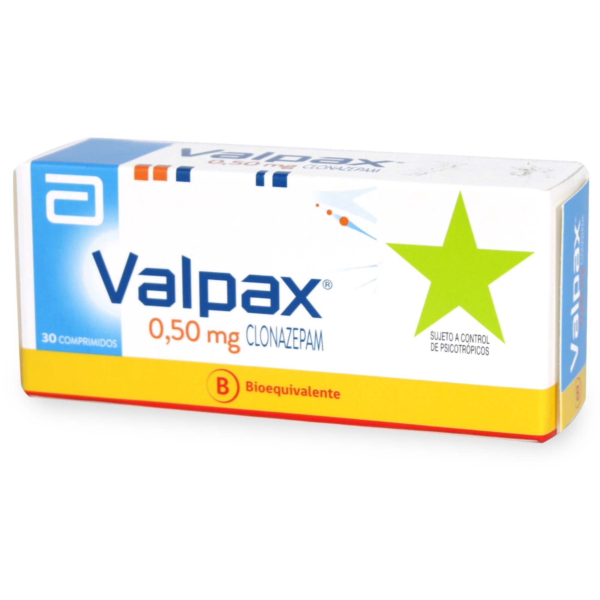 Valpax Clonazepam 0,5 mg 30 Comprimidos Ranurados