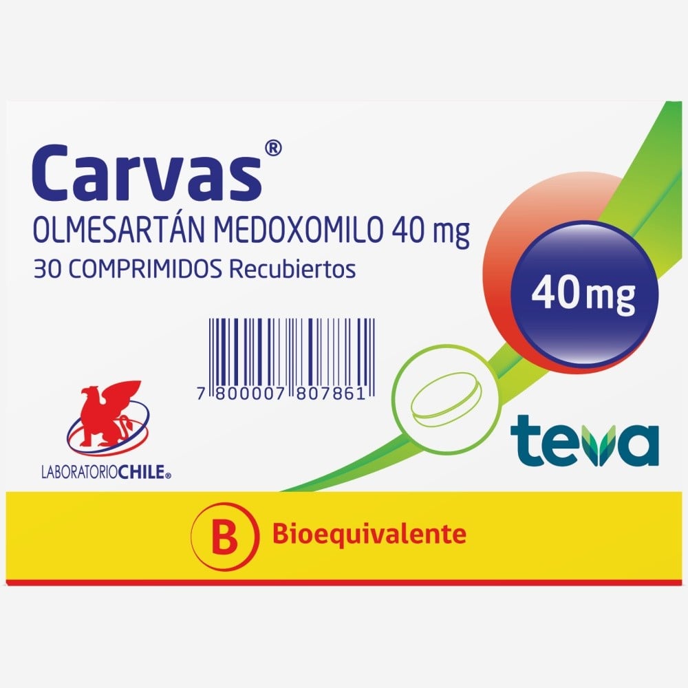 Carvas 40 Mg 30 Comprimidos Recubiertos