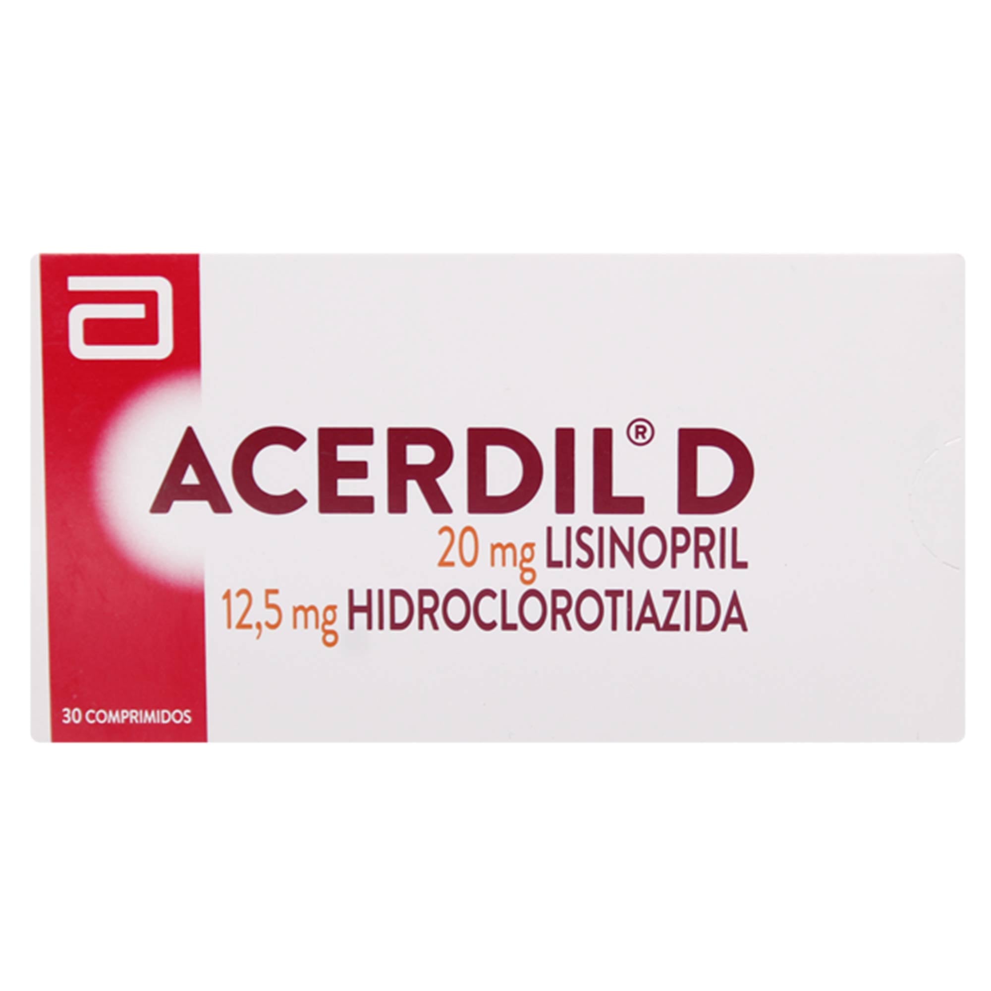 Acerdil-D Lisinopril 20 mg 30 Comprimidos