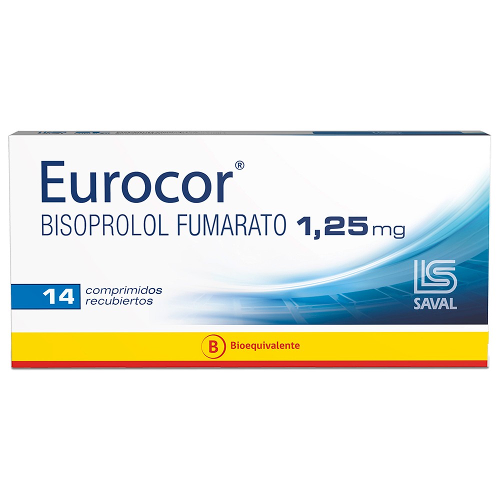 Eurocor Bisoprolol 1,25 mg 14 Comprimidos Recubiertos