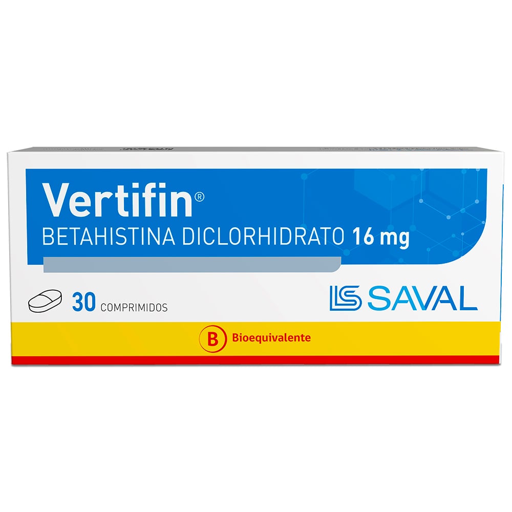 Vertifin Betahistina Diclorhidrato 16 mg 30 Comprimidos