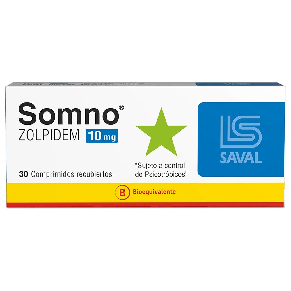 Somno Zolpidem 10 mg 30 Comprimidos Recubierto